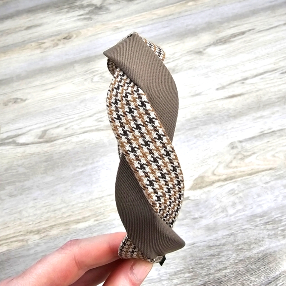 SALE Two Tone Twist Headband Brown
